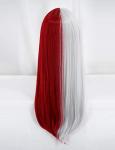 Red and Silver Long Wavy Cosplay Wig with Bangs