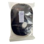 22-Inch Black Synthetic Hair Wig with Bangs