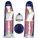 Blue and Pink Long Straight Wig for Cosplay