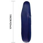 Blue and Pink Long Straight Wig for Cosplay