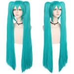 Green Double Ponytail Cosplay Wig with Bangs