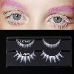 White Anime Cosplay False Eyelashes - 2 Pairs