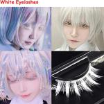 White Anime Cosplay False Eyelashes - 2 Pairs