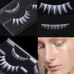 White Anime Cosplay False Eyelashes - 2 Pairs