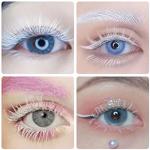White Anime Cosplay False Eyelashes - 2 Pairs