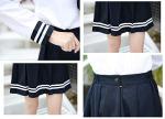 Navy Blue Sailor School Girl Skirt Set