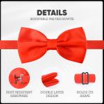 Red Satin Bow Tie for Cosplay and Weddings