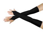 Black Over Elbow Stretchy Fingerless Cosplay Gloves