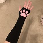 Kawaii Cat Paw Fingerless Mittens Gloves