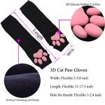 Kawaii Cat Paw Fingerless Mittens Gloves