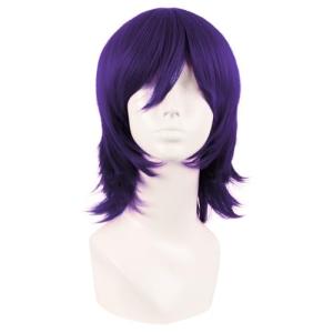 Short Dark Purple Wolf Tail Cosplay Wig