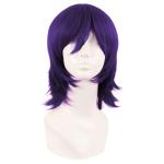 Short Dark Purple Wolf Tail Cosplay Wig