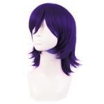Short Dark Purple Wolf Tail Cosplay Wig