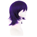 Short Dark Purple Wolf Tail Cosplay Wig