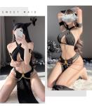 Women's Black Cosplay Babydoll Lingerie Set