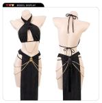 Women's Black Cosplay Babydoll Lingerie Set