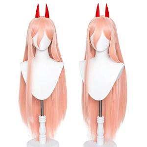 Pink Power Cosplay Wig with Horns - Anime Long Hair