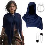 Viking Pirate Black Knight Cloak with Brooch