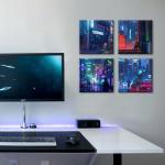 Tokyo Neon Night Anime Canvas Posters Set