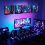 Tokyo Neon Night Anime Canvas Posters Set