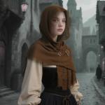 Viking Pirate Black Knight Cloak with Brooch