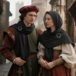 Viking Pirate Black Knight Cloak with Brooch