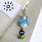 Kawaii Blue Totoro Phone Charm Keychain