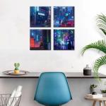Tokyo Neon Night Anime Canvas Posters Set