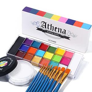 20 Color Body Paint Set with Brushes and Powder