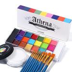 20 Color Body Paint Set with Brushes and Powder