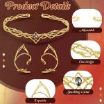 Fairy Leaf Headband and Elf Ear Cuffs Set