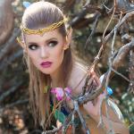 Fairy Leaf Headband and Elf Ear Cuffs Set