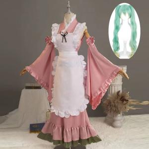 Mikuu Matcha Sakura Pink Cosplay Kimono Dress