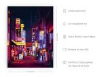 Japanese Neon Anime City Poster for Wall Decor