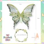 Green Butterfly Fairy Wings Costume Set for Adults