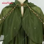Elegant Green Elf Princess Cosplay Cloak with Hood