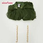 Elegant Green Elf Princess Cosplay Cloak with Hood