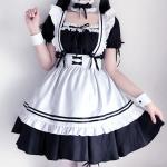 Cute Anime Maid Costume with Handgear and Apron