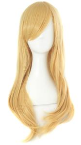 Wavy Orange Yellow Side Bangs Cosplay Wig