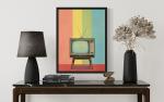 Vintage Television Set Pop Art Poster Print