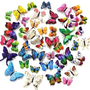 108 Pcs Colorful 3D Butterfly Wall Stickers