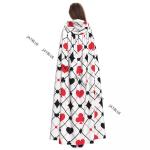 Hooded Cloak Cape with Playing Cards Design
