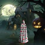 Hooded Cloak Cape with Playing Cards Design