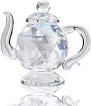 H&D Crystal Teapot Figurine for Home Decor