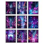 Neon Cyberpunk Wall Art Set - Unframed Posters
