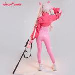 Women's Pink Cosplay Bodysuit with Ear Gloves