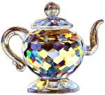 H&D Crystal Teapot Figurine for Home Decor