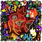 Neon Anime Pokemon Stickers - 10/30/50 Pack