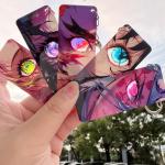 Anime Demon Slayer Keychain Rengoku Kyoujurou Kimetsu No Yaiba Shining Eyes Double Sided Light-Transmitting Key Backpack Pendant