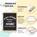 LZYRF Just A Girl Who Really Loves Anime Wall Art Poster Framed, Anime Lovers Gifts for Girls Canvas Prints Wall Decor for Home Girls Bedroom Apartment Dorm Room, 12x16 Inch